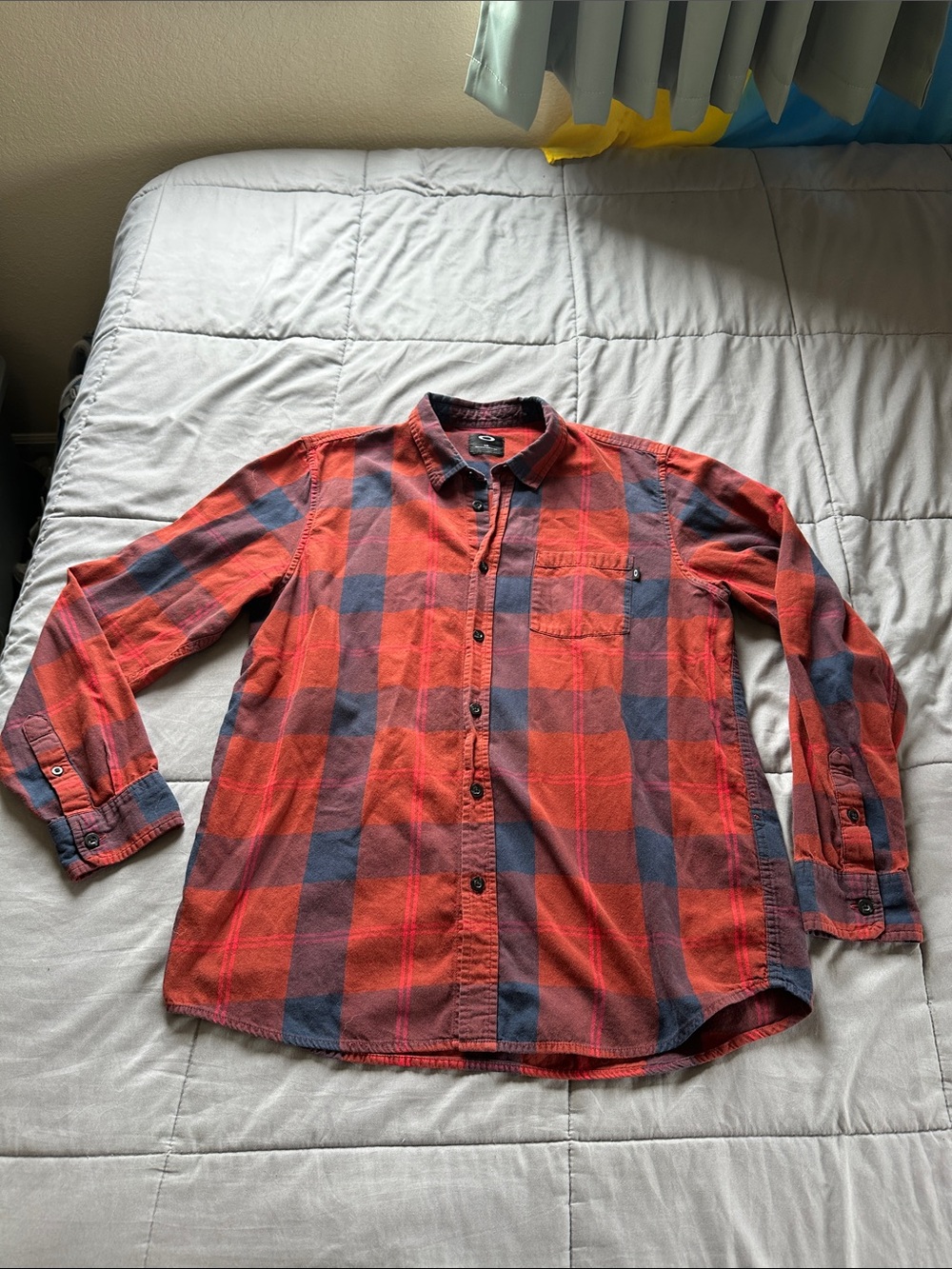 Vintage Oakley Red and Navy Plaid Button-Down Shirt